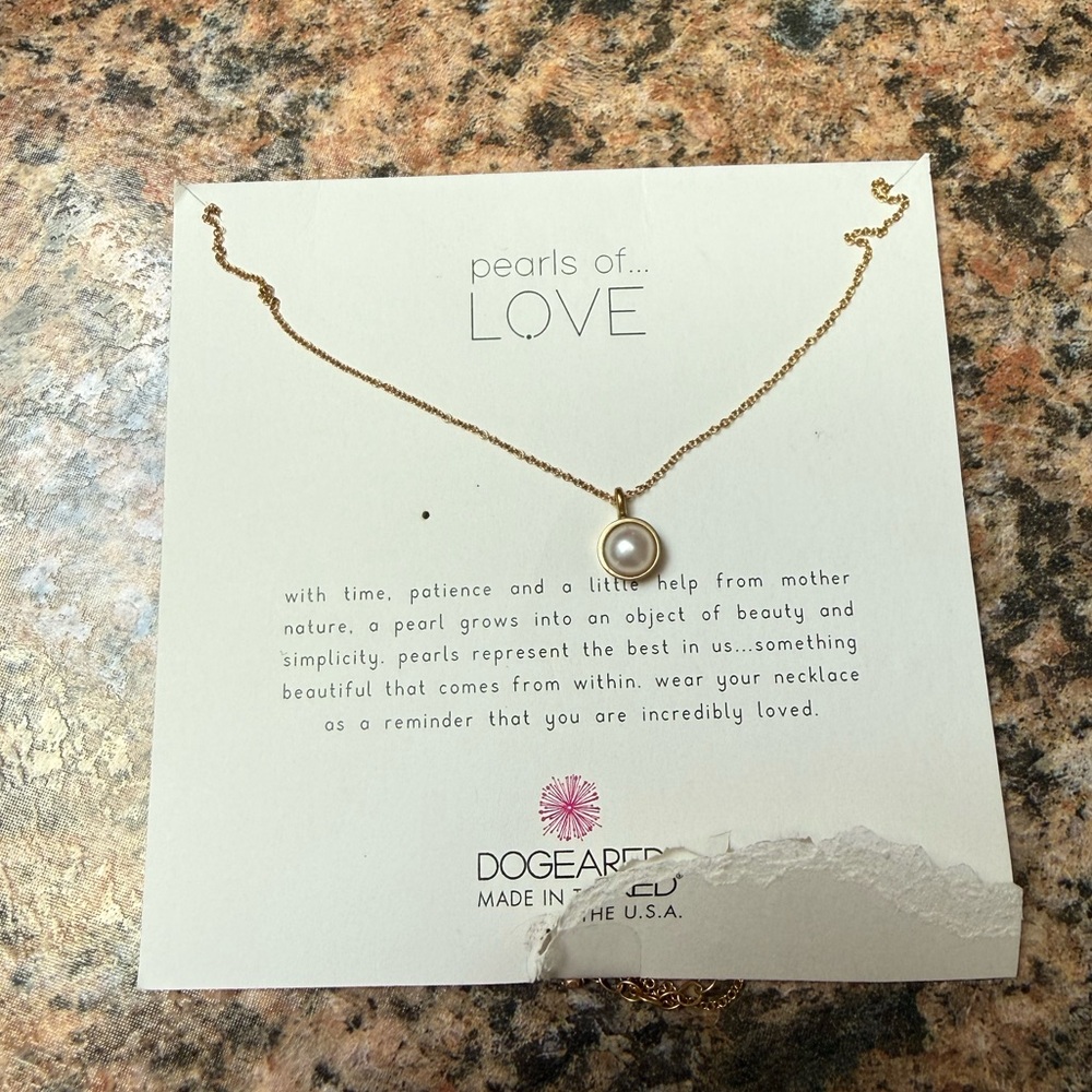 Dogeared Gold Pearl Necklace